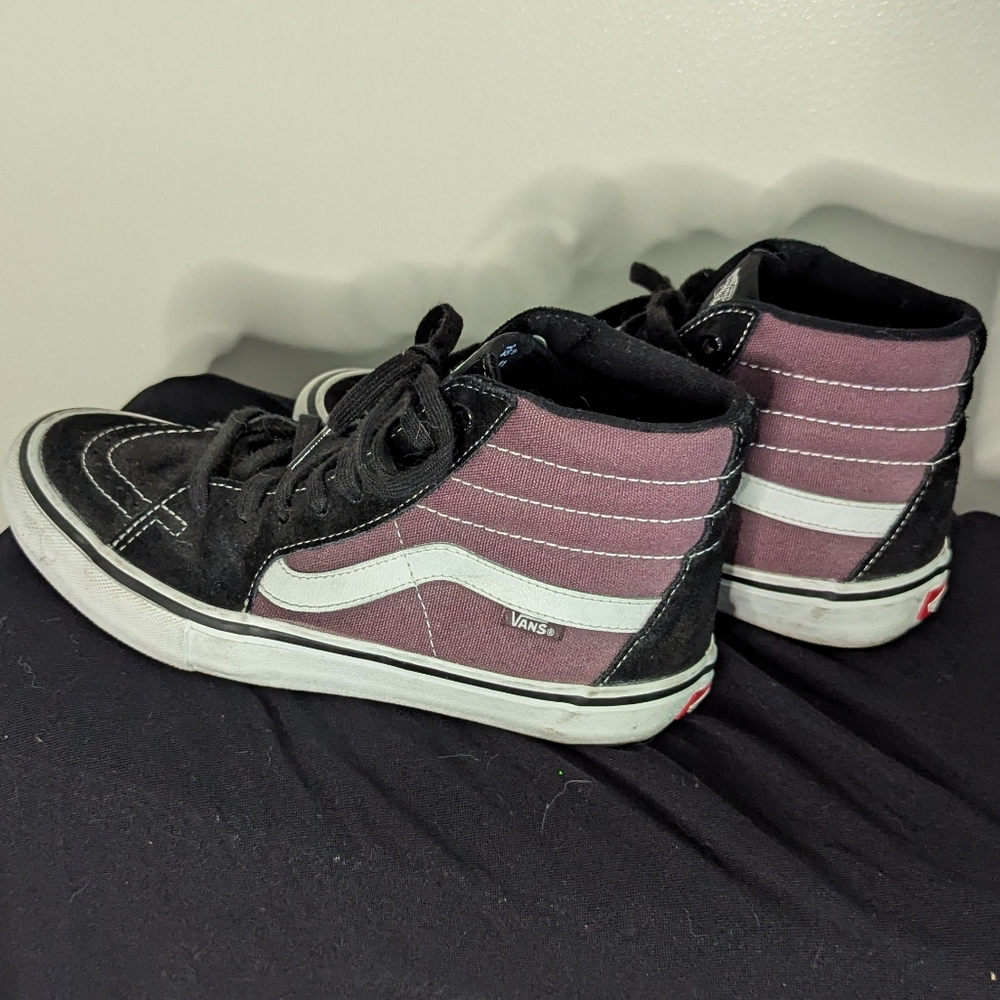 Vans Off The Wall Pro High Top Shoe Sneaker Burgundy Canvas and Suede Men's 8.5